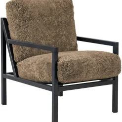 Seventy Five Wood Fåtölj, Svart Ek / Fårskinn Sahara