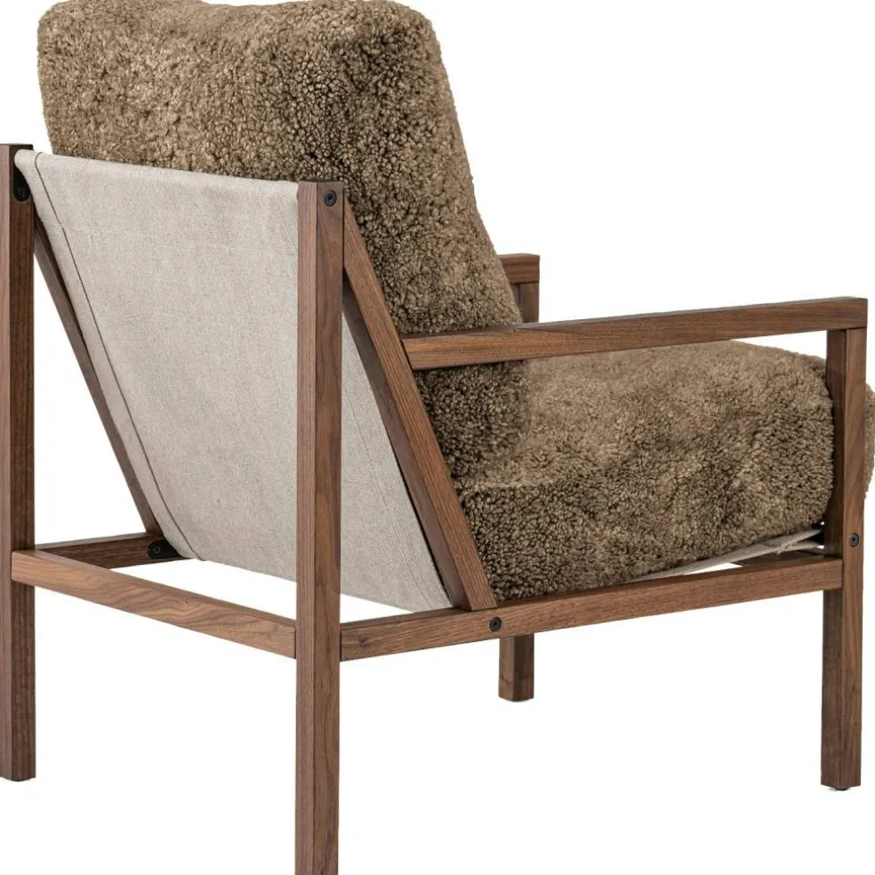 Seventy Five Wood Fåtölj, Valnöt / Fårskinn Sahara