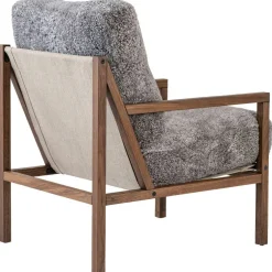 Seventy Five Wood Fåtölj, Valnöt / Fårskinn Scandinavian Grey