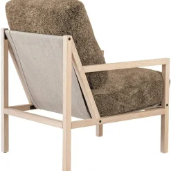 Seventy Five Wood Fåtölj, Vitpigmenterad Ek / Fårskinn Sahara