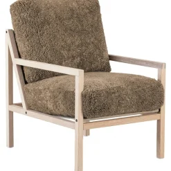 Seventy Five Wood Fåtölj, Vitpigmenterad Ek / Fårskinn Sahara