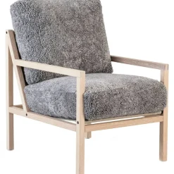 Seventy Five Wood Fåtölj, Vitpigmenterad Ek / Fårskinn Scandinavian Grey