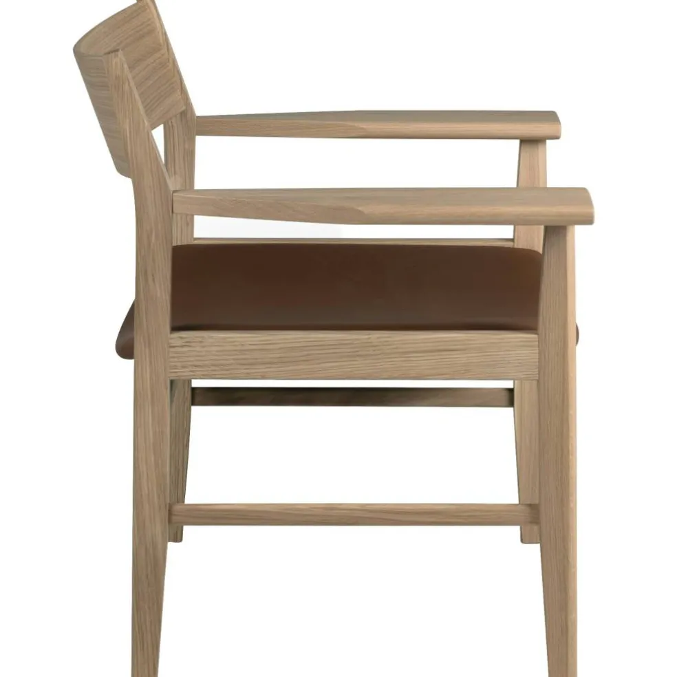 Siza Loungefåtölj, Vitpigmenterad Ek / Konjak Läder
