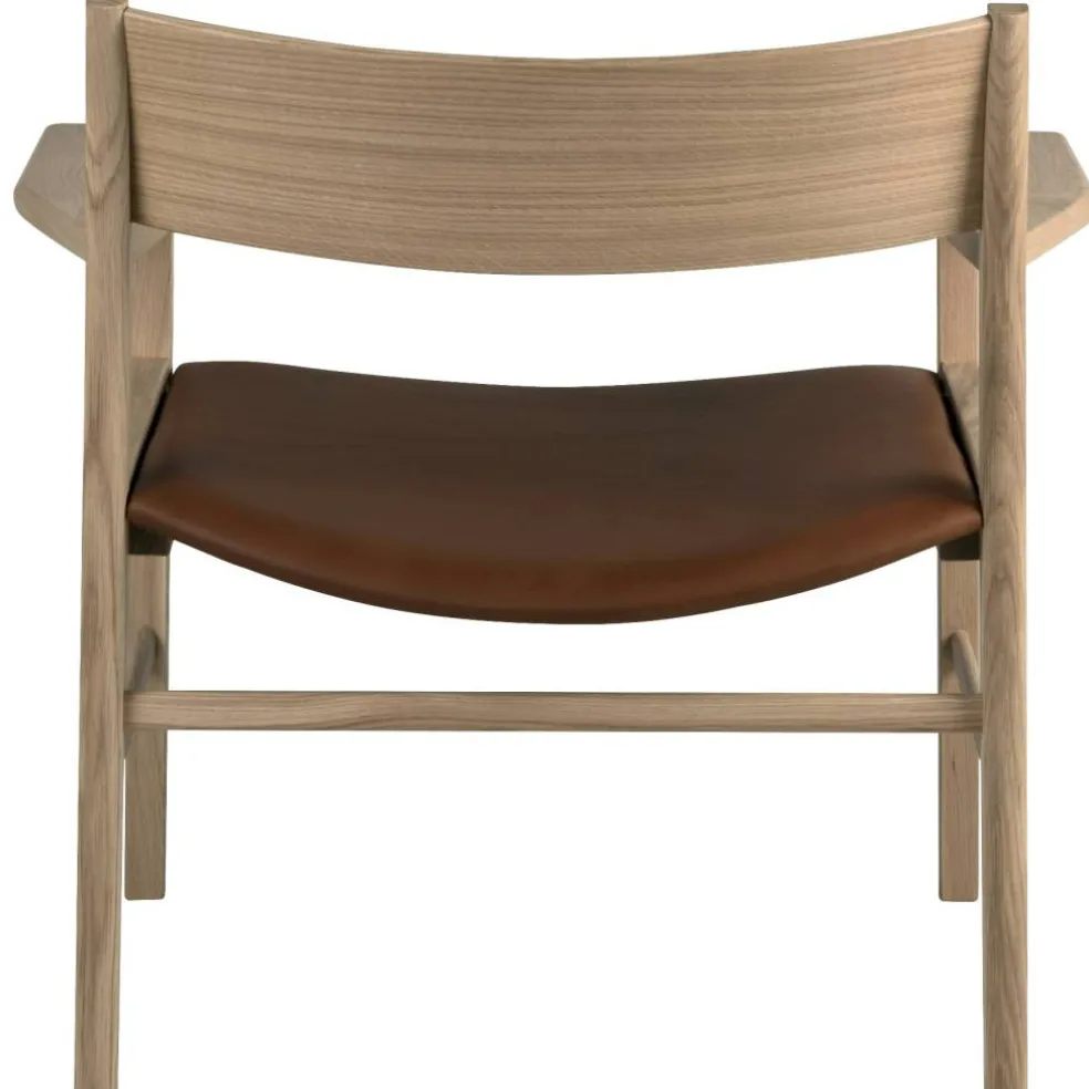 Siza Loungefåtölj, Vitpigmenterad Ek / Konjak Läder