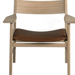 Siza Loungefåtölj, Vitpigmenterad Ek / Konjak Läder