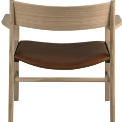 Siza Loungefåtölj, Vitpigmenterad Ek / Mocca Läder