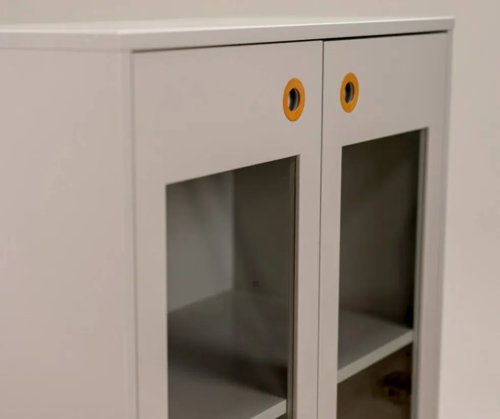 Skåp Höllviken Glasdörr med RAM Ljusgrå