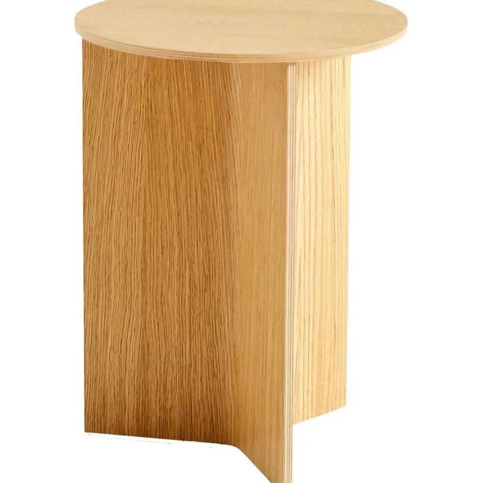 Slit Bord Ø35 cm, Lackad Ek