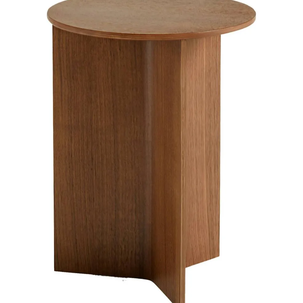 Slit Bord Ø35 cm, Lackad Valnöt