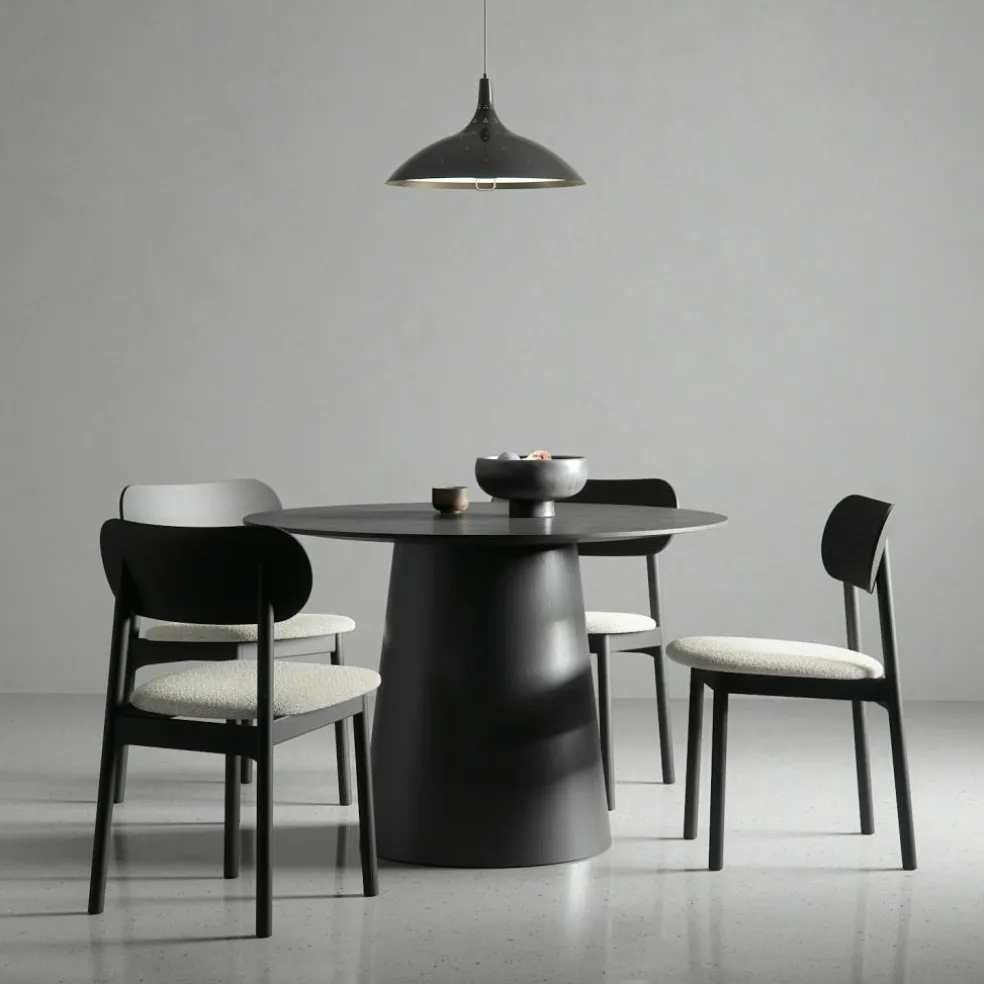 Social Matbord Svart Ek, 110 cm
