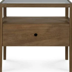 Spindle Sängbord, Svartbetsad Ek