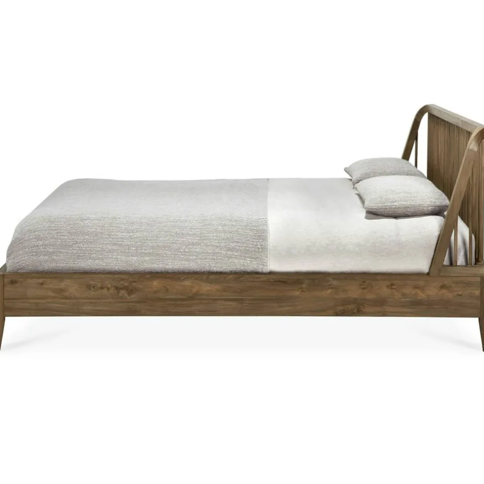 Spindle Sängstomme Teak, 160x200 cm