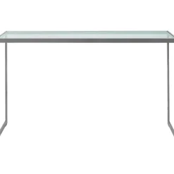 Square Avlastningsbord 122x36x70 cm, Silver Grey/Glas