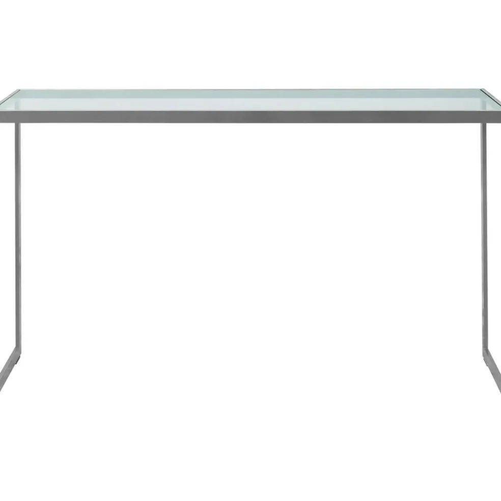 Square Avlastningsbord 122x36x70 cm, Silver Grey/Glas