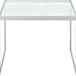 Square Sidobord 41x56x43 cm, Silver Grey/Glas