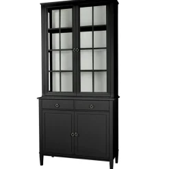 Stockholm 2.0 Vitrin Överskåp 99x34x124, Svart