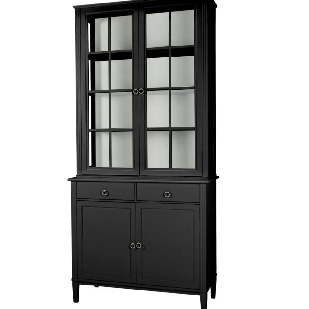 Stockholm 2.0 Vitrin Överskåp 99x34x124, Svart