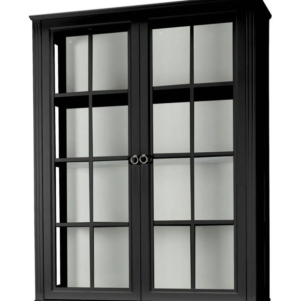 Stockholm 2.0 Vitrin Överskåp 99x34x124, Svart
