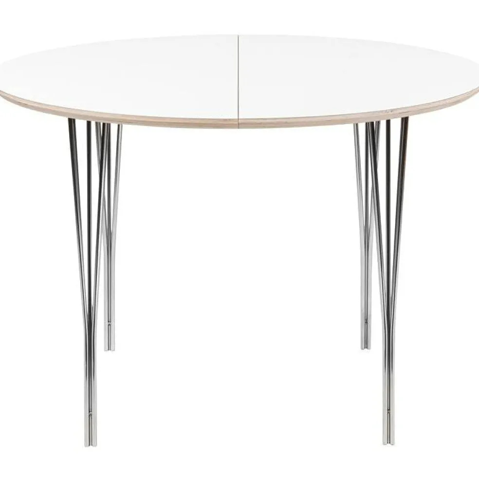 Symphony 82 Matbord, Ø105 Vit Laminat / Krom