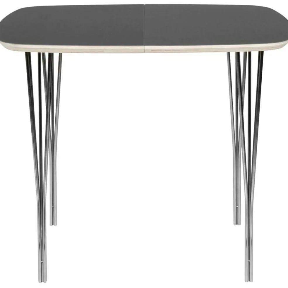 Symphony 86 Matbord 90x90 cm, Grafit Laminat / Krom