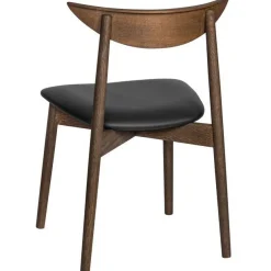 Symphony Matstol, Svart Läder Sits, Mörkoljad Ek