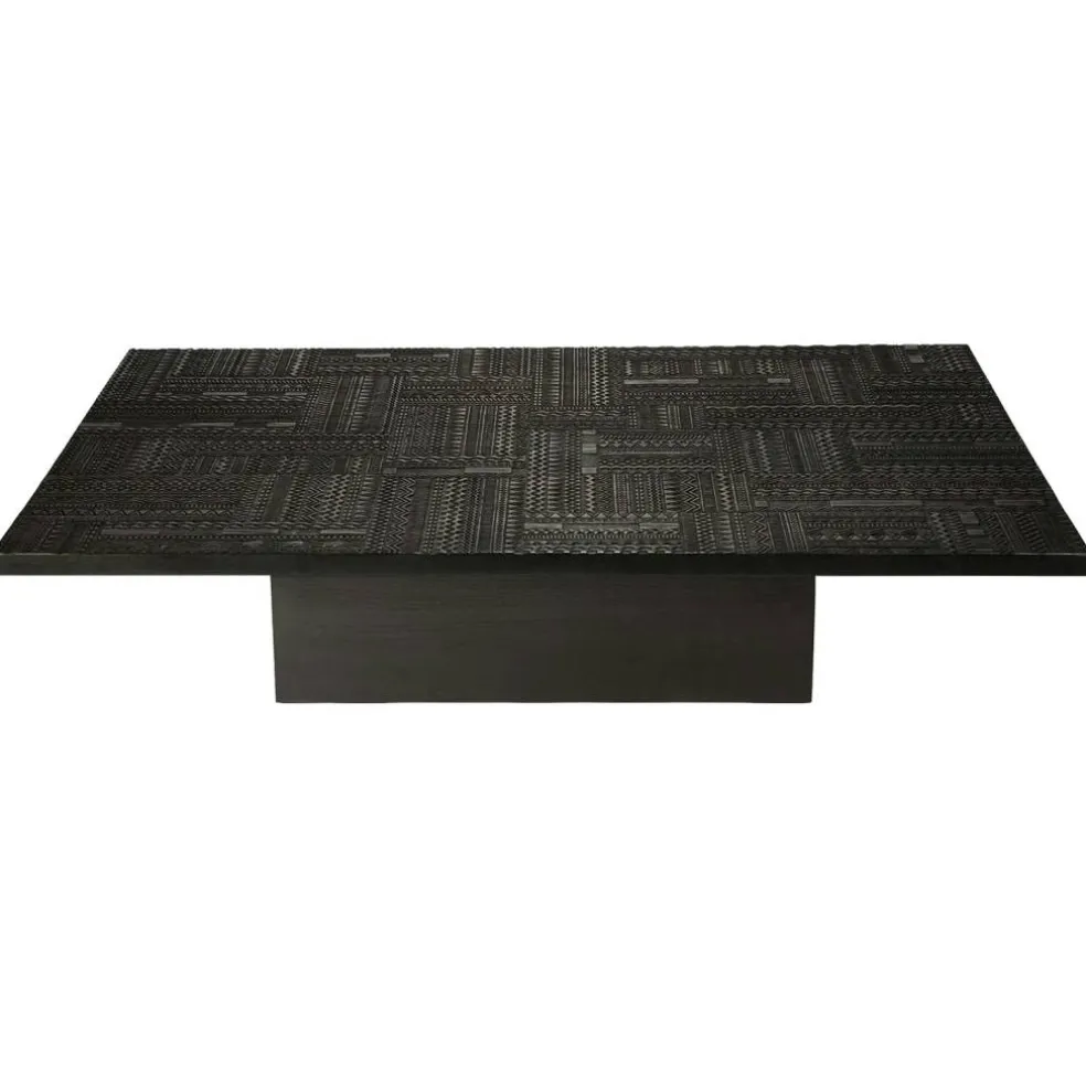 Teak Tabwa Blok Soffbord Svart 170x120 cm