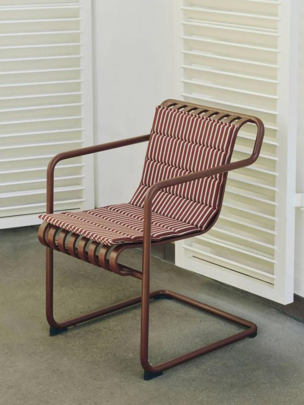 Terrazza Folding Seat Cushion 82x40 cm, Terracotta bold stripe