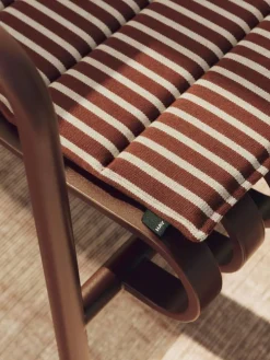 Terrazza Folding Seat Cushion 82x40 cm, Terracotta bold stripe