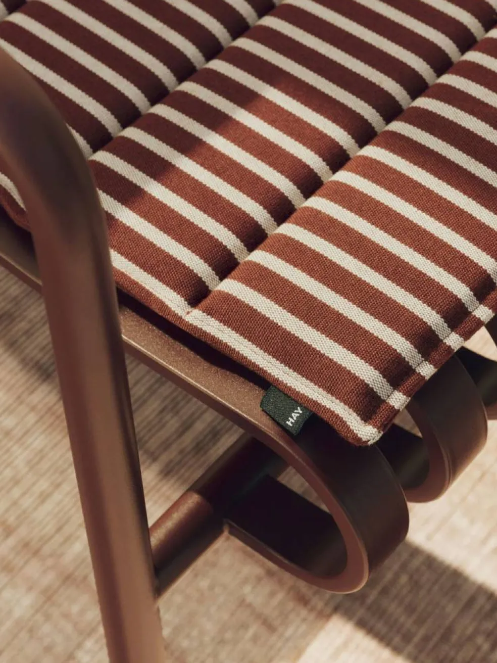 Terrazza Folding Seat Cushion 82x40 cm, Terracotta bold stripe