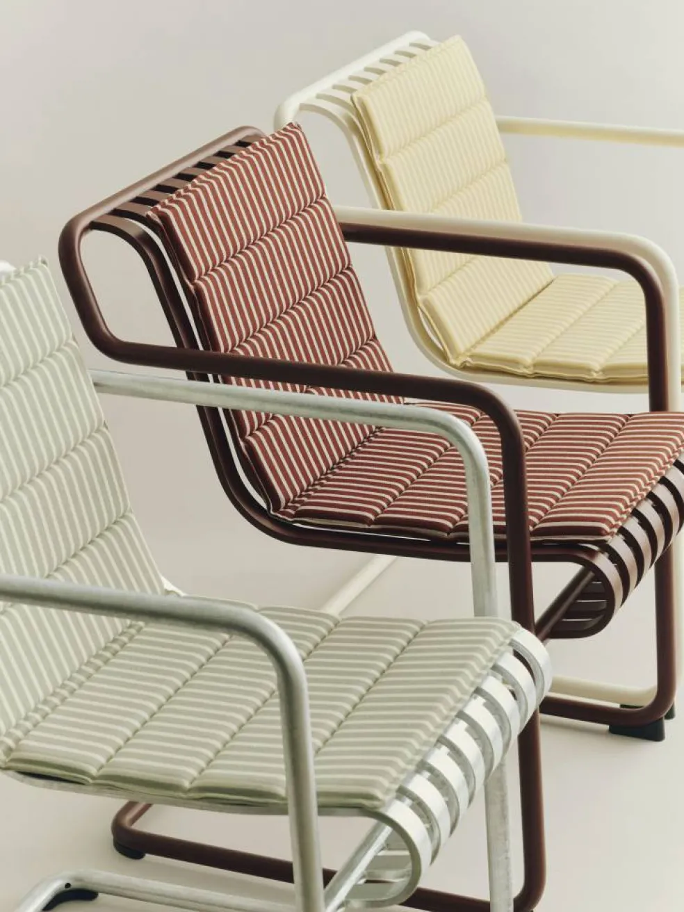Terrazza Folding Seat Cushion 82x40 cm, Yellow bold stripe