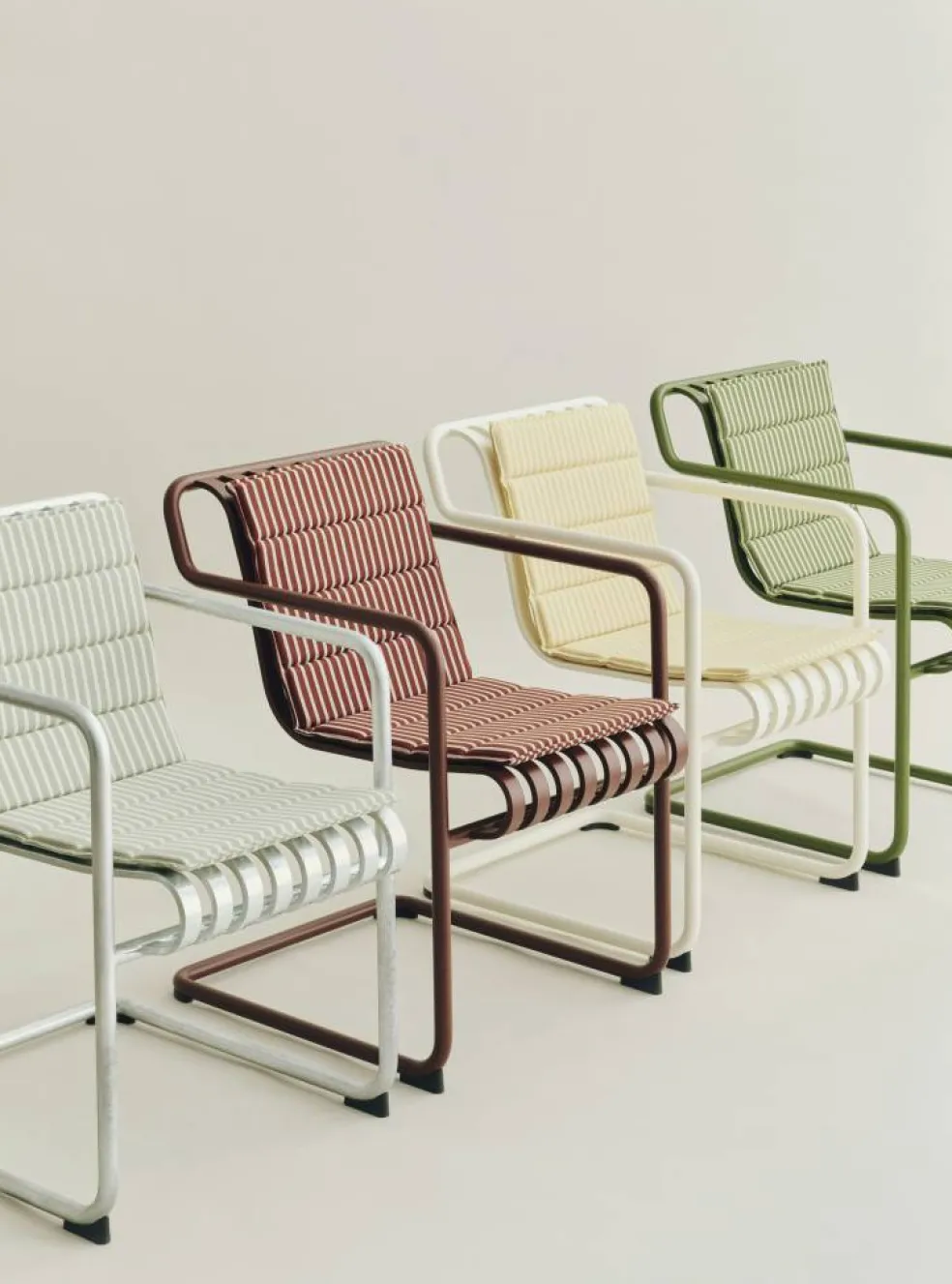 Terrazza Folding Seat Cushion 82x40 cm, Yellow bold stripe