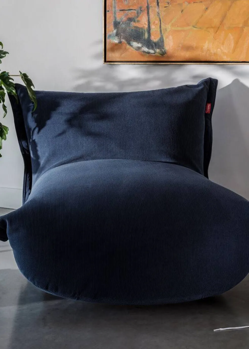 The BonBaron Slim Cord Recycled Loungestol, Deep Blue