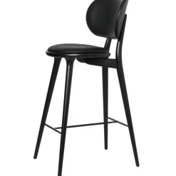The High Stool Backrest Barstol, Svartlackerad Bok