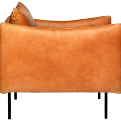 Tiki Fåtölj L W:86 cm, Svarta Ben / Skinn Vintage Cognac