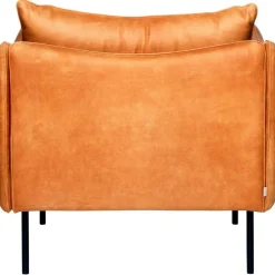Tiki Fåtölj L W:86 cm, Svarta Ben / Skinn Vintage Cognac