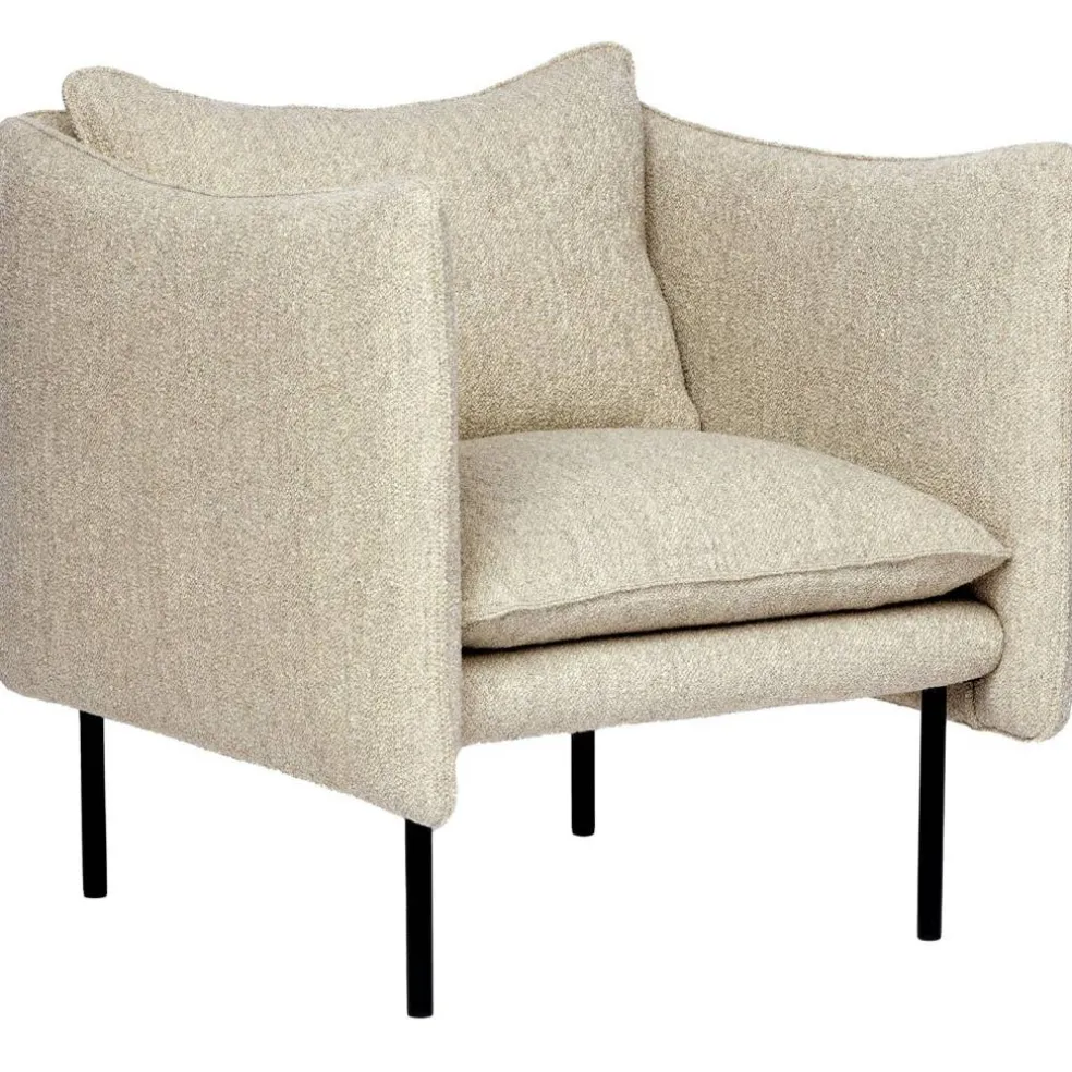 Tiki Fåtölj S W:70 cm, Svarta Ben / Sand