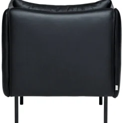 Tiki Fåtölj S W:70 cm, Svarta Ben / Skinn Elmosoft Svart