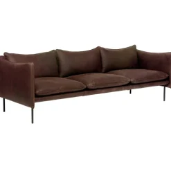 Tiki Soffa 3-Sits, Svarta Ben / Vintage Dark Chocolate