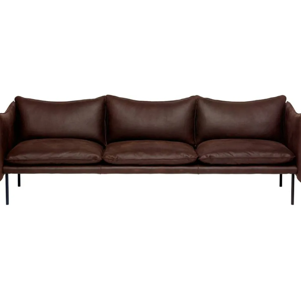 Tiki Soffa 3-Sits, Svarta Ben / Vintage Dark Chocolate