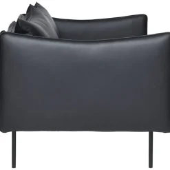 Tiki Soffa 2-Sits, Svarta Ben / Skinn Elmosoft Svart