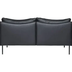 Tiki Soffa 2-Sits, Svarta Ben / Skinn Elmosoft Svart