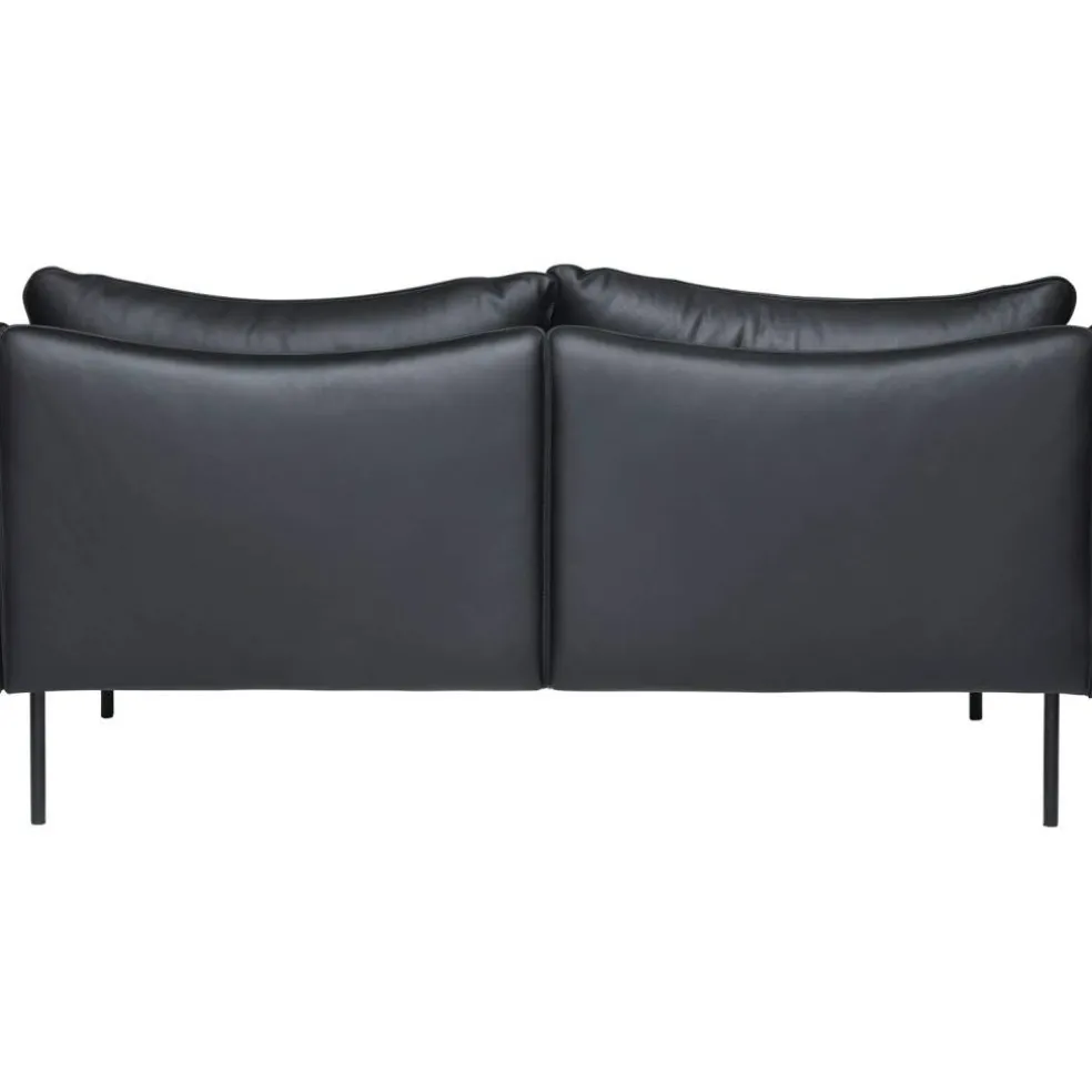 Tiki Soffa 2-Sits, Svarta Ben / Skinn Elmosoft Svart