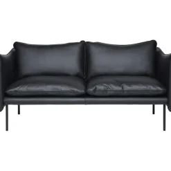 Tiki Soffa 3-Sits, Svarta Ben / Skinn Elmosoft Svart