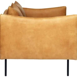 Tiki Soffa 2-Sits, Svarta Ben / Skinn Vintage Cognac