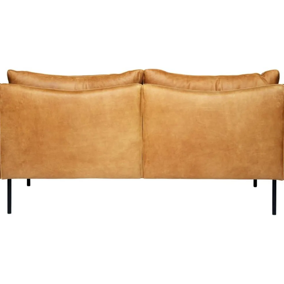 Tiki Soffa 2-Sits, Svarta Ben / Skinn Vintage Cognac