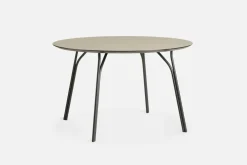 Tree Matbord Ø120, Beige Topp / Svarta Ben
