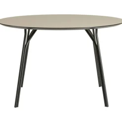 Tree Matbord Ø120, Beige Topp / Svarta Ben