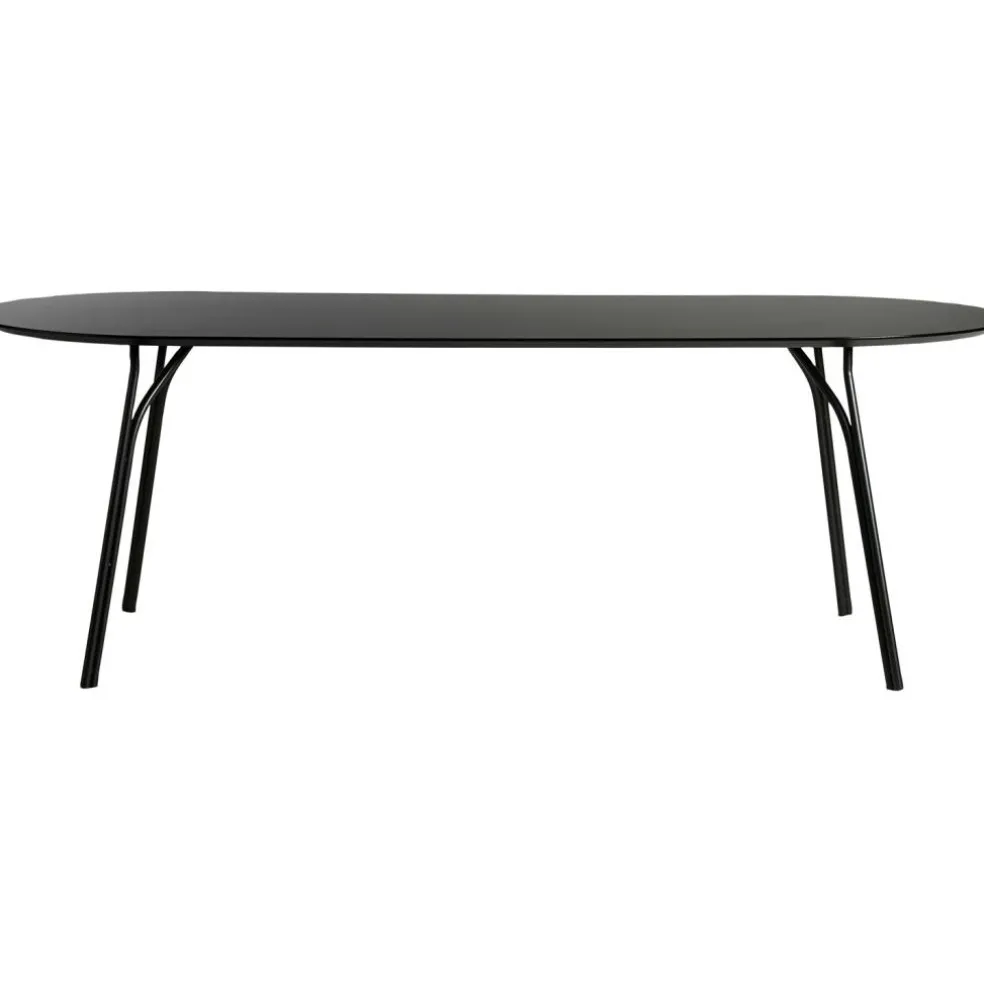 Tree Matbord L: 220cm, Svart Topp / Svarta Ben
