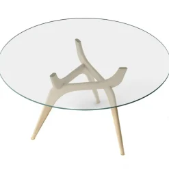 Triiio Matbord Ø135 cm, Obehandlad Ek / Klarglas