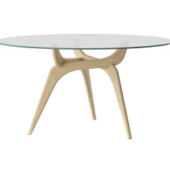 Triiio Matbord Ø135 cm, Oljad Valnöt / Klarglas